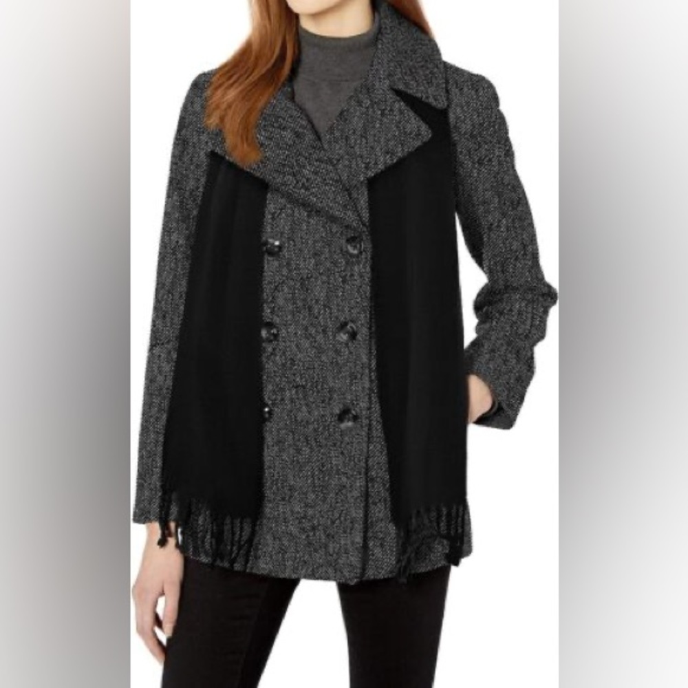 🎀 Stylish & Cozy Women’s Double-Breasted Peacoat w/ Scarf 🎀 - Picture 7 of 9